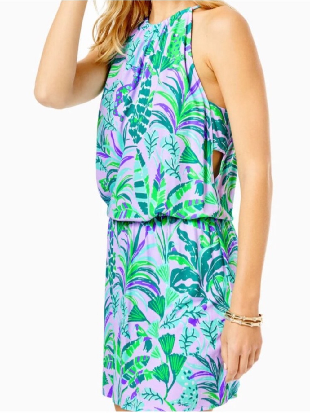 Lilly Pulitzer Gianni Skort Romper in the Purple Iris on the Chase - XL - Picture 2 of 7